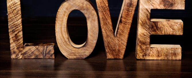 wooden LOVE letters studio prop