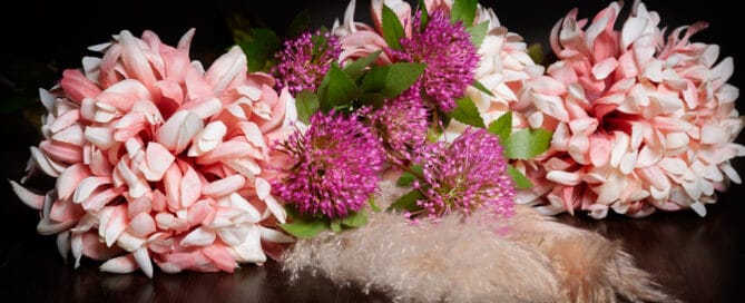 Range of pink flowers studio prop