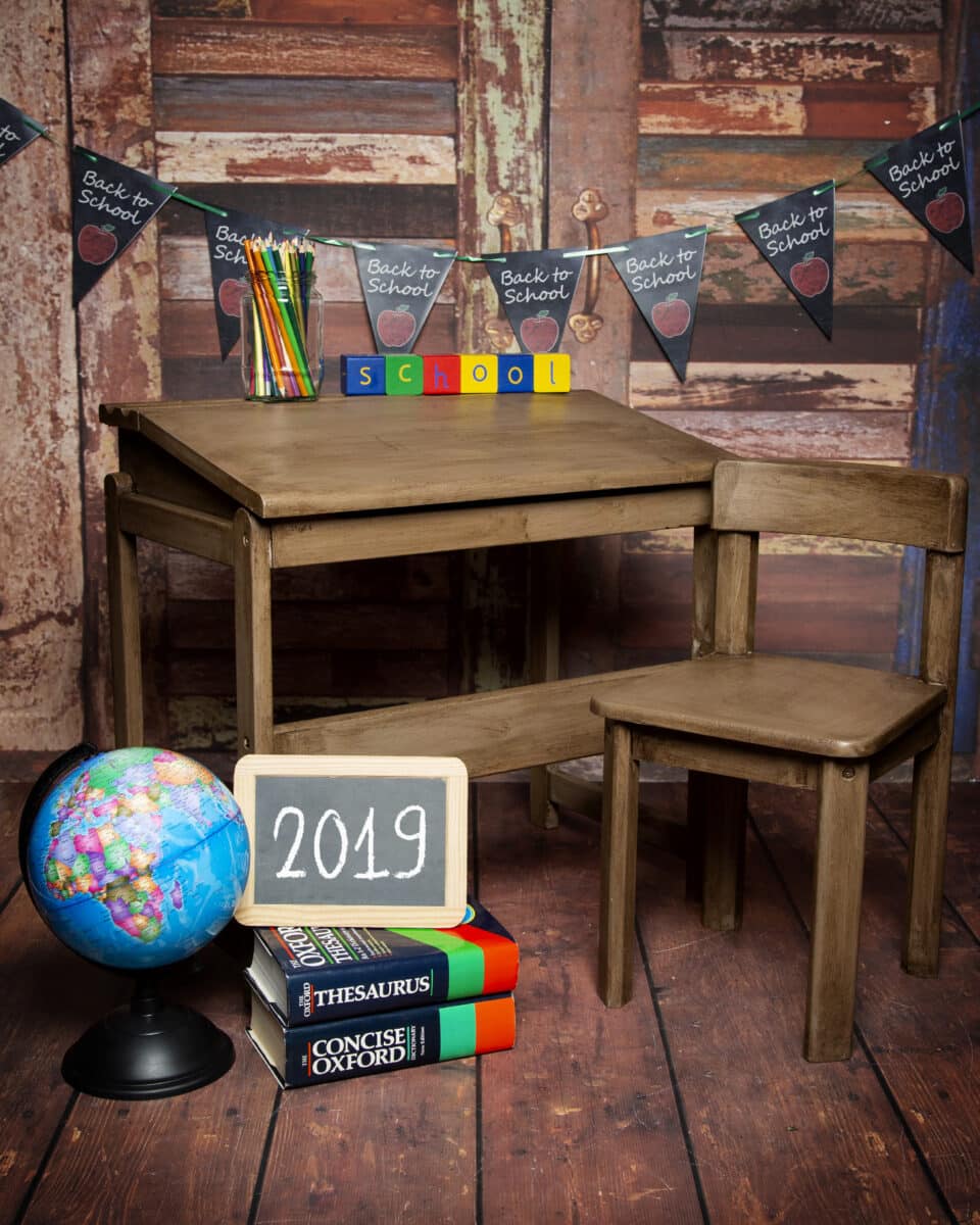 my mini school themed set for starting school photo shoots