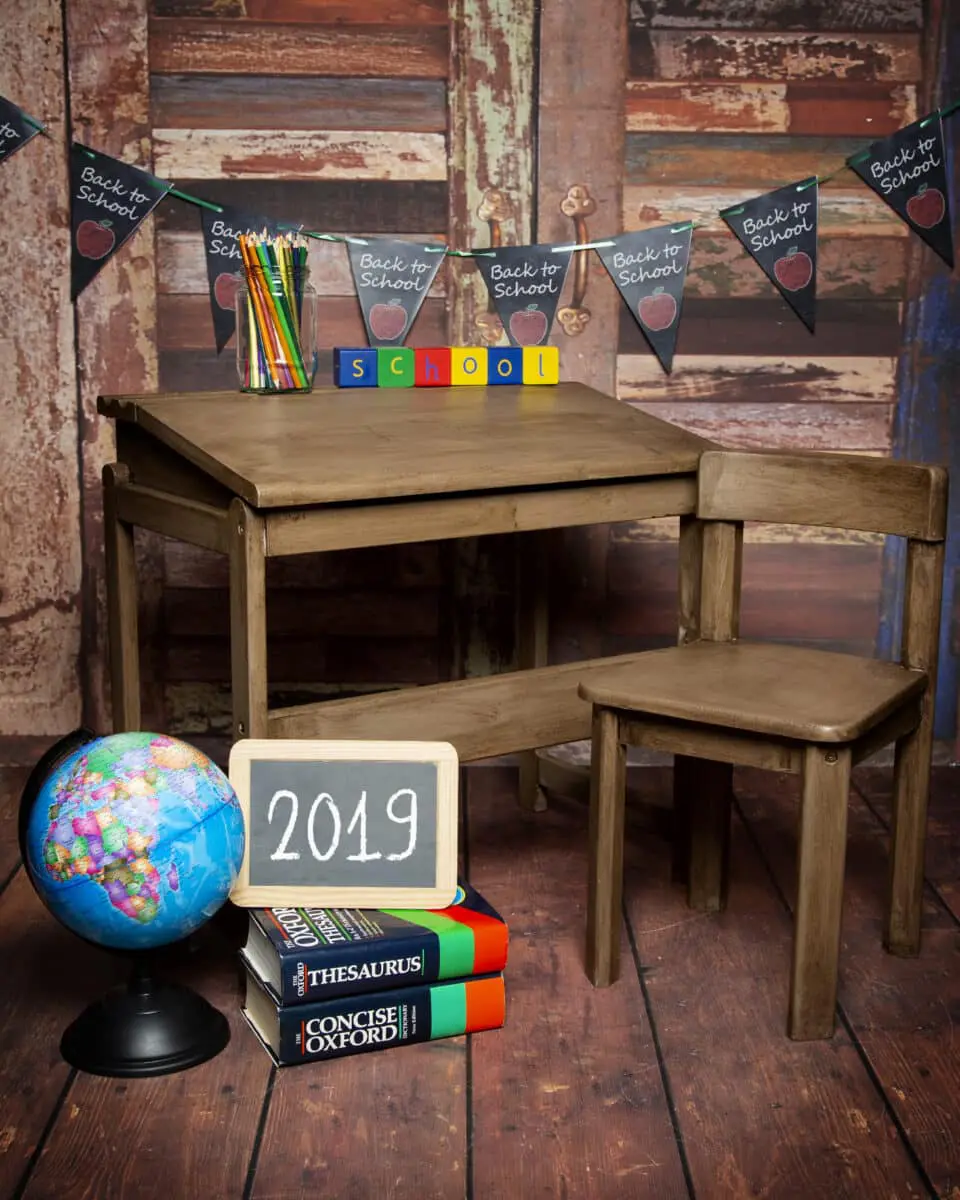 my mini school themed set for starting school photo shoots