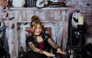 a gothic fireplace halloween themed set in my west sussex photo studio