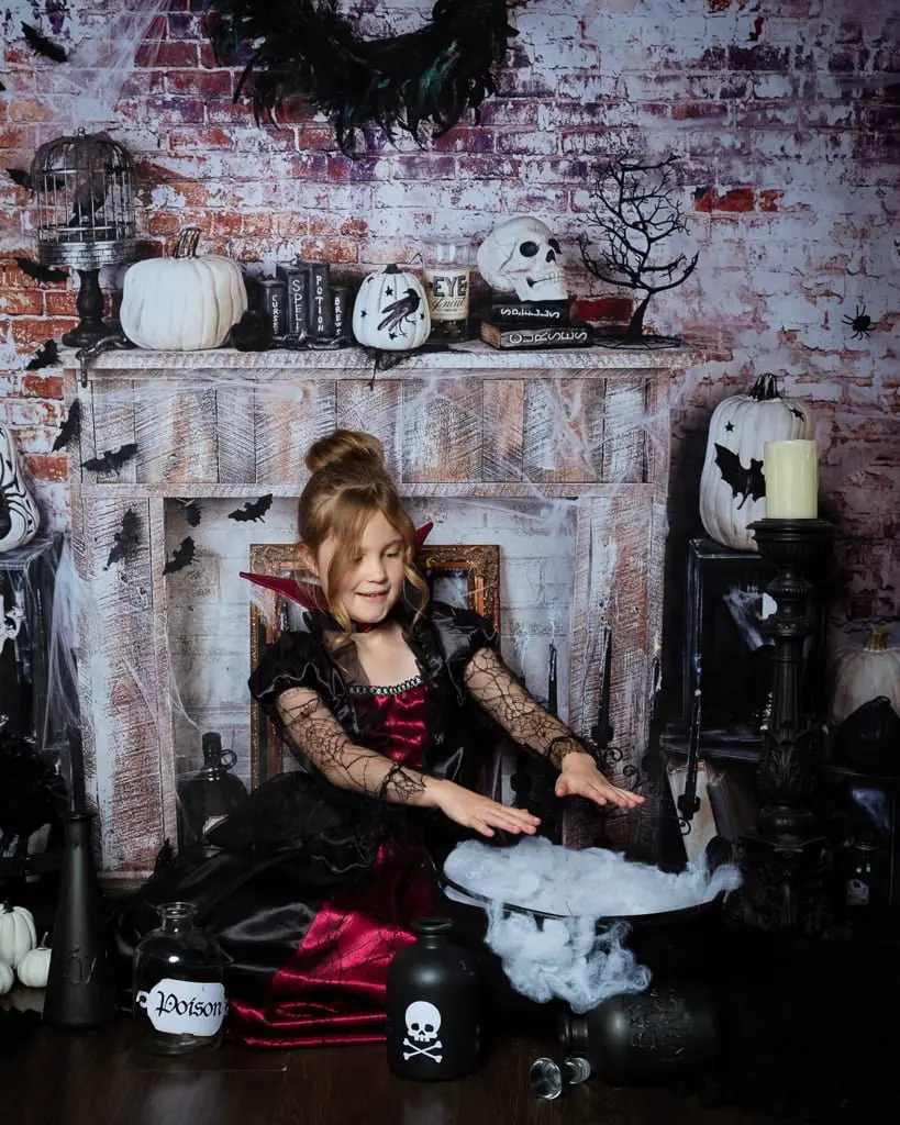 a gothic fireplace halloween themed set in my west sussex photo studio