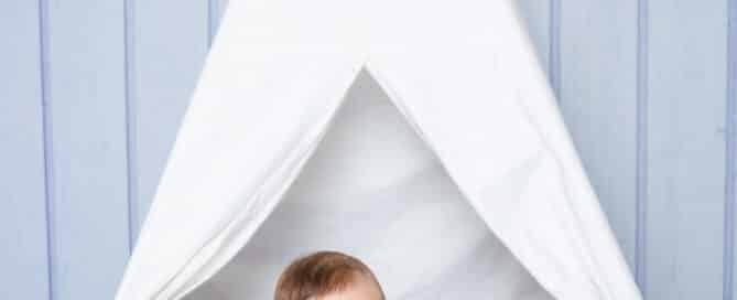 a little boy in my wild one teepee set up in my crawley down studio