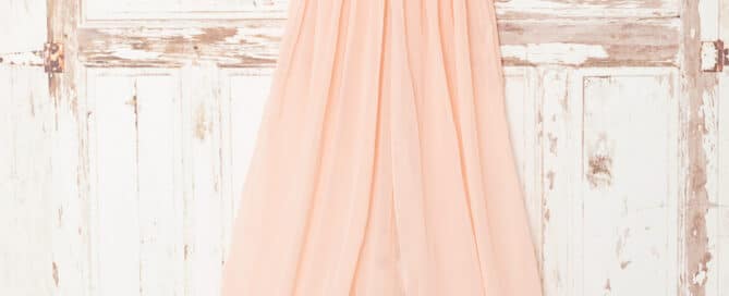 a peach maternity dress in my west sussex studio