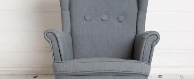 grey mini wingback chair prop