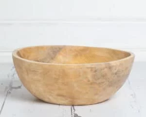 light wooden bowl prop