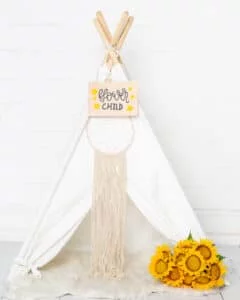 sunflower teepee studio prop set