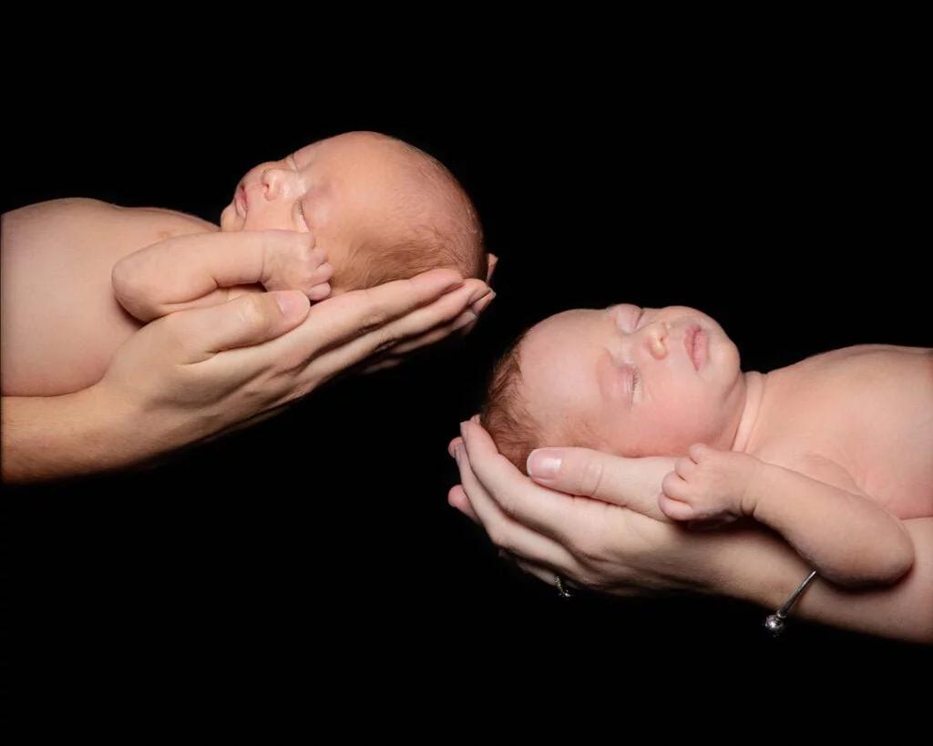 Newborn Twin Photography in the Studio East Grinstead