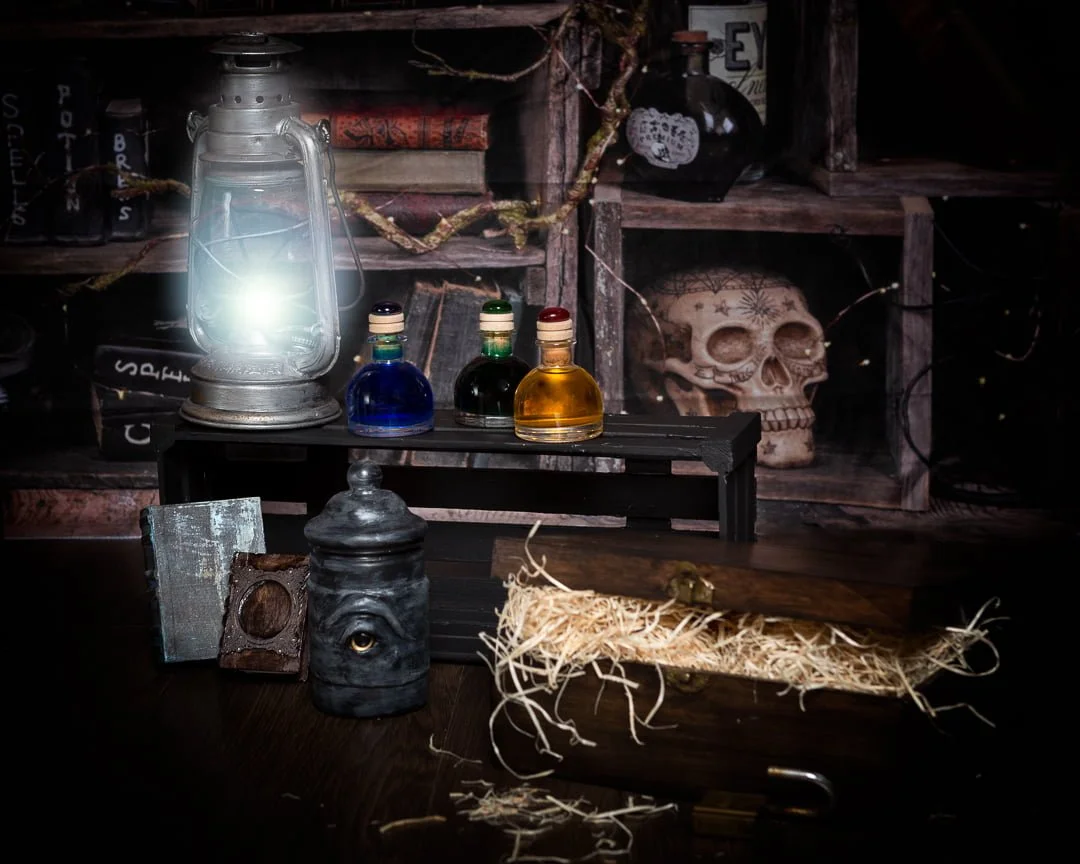 My Wizard's Laboratory Halloween themed photo shoot set