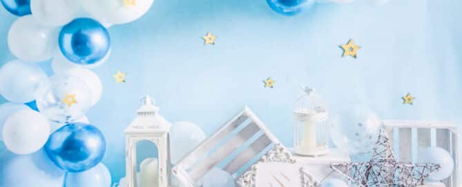 Blue Balloons Backdrop Studio Photography West Sussex