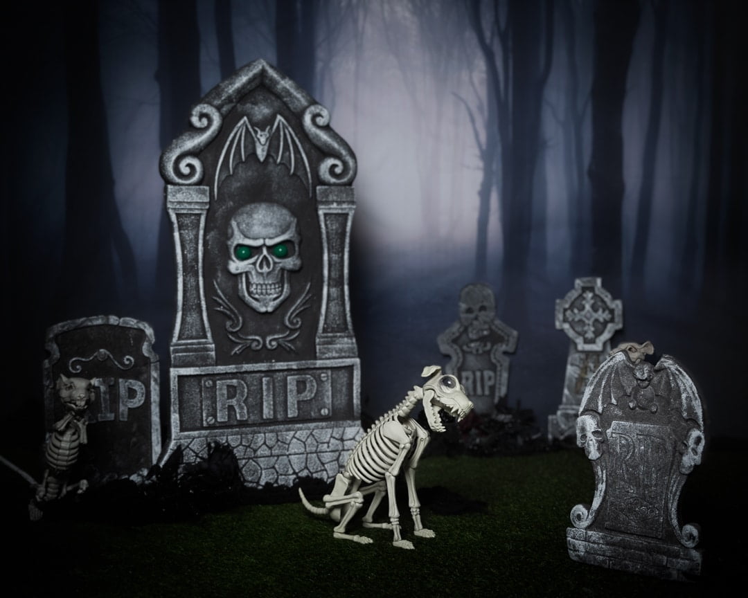a graveyard themed set at my halloween photo shoot