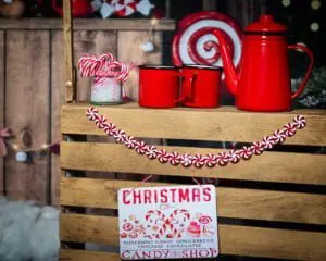 Christmas Photo Shoots West Sussex 2023 a christmas hot cocoa themed christmas photo shoot set