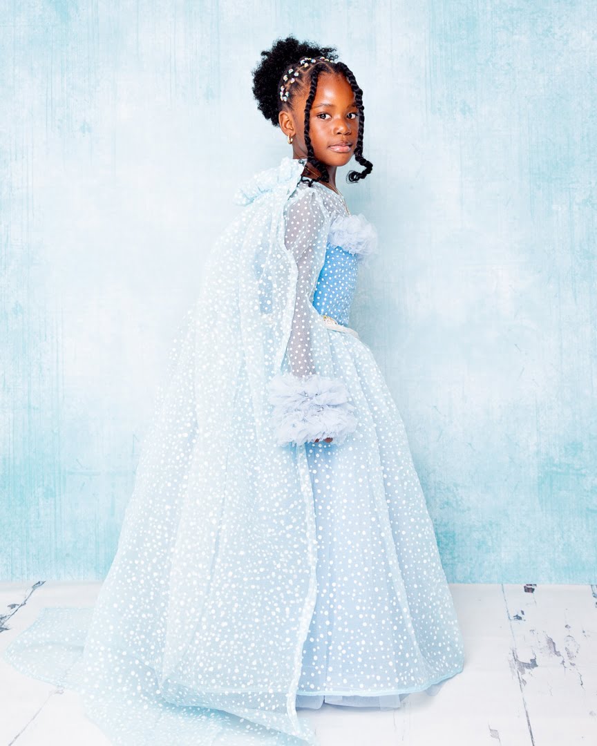 a little girl dressed as Queen Elsa from Frozen in my East Grinstead Studio