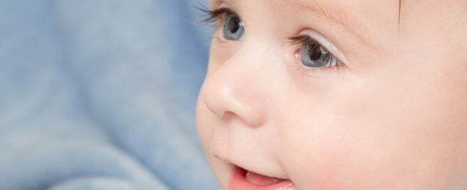 a baby with very long eyelashes