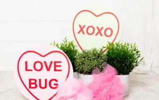 love heart themed props at a mother's day photo shoot