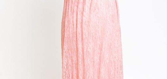 a pink maternity dress on a mannequin