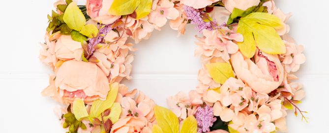 Floral Wreath Studio Backdrop in Peach