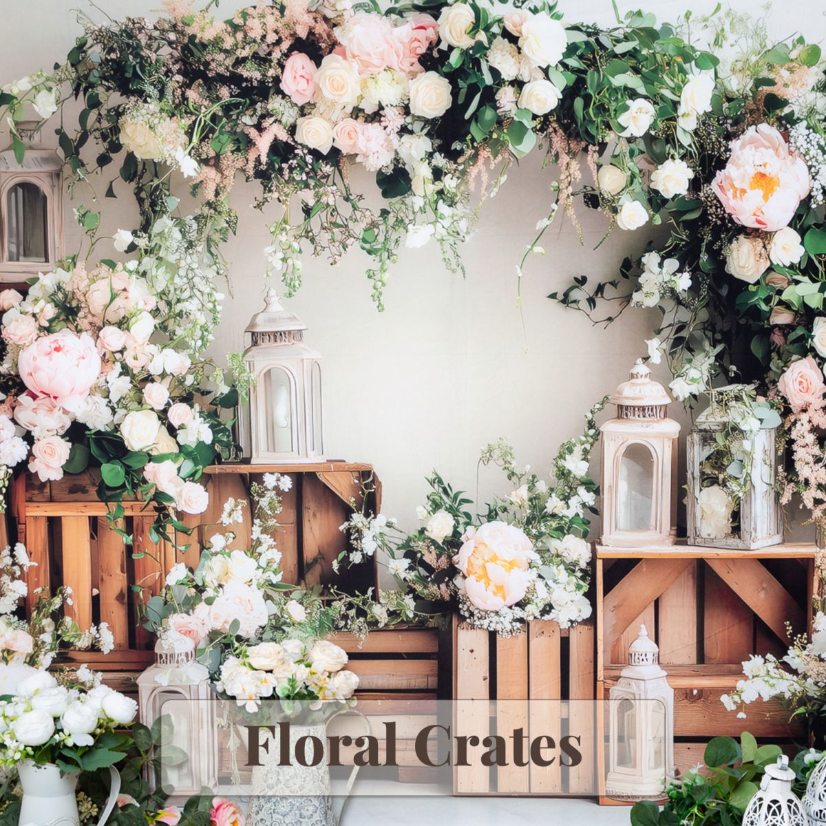 Studio Backdrop - Floral Crates