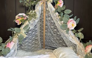 My White Lace Tent Newborn Prop in the studio