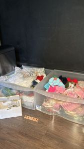 Drawers full of newborn accessories