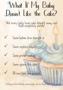 a guide to what to do if your baby doesn't like the cake at their cake smash photo shoot