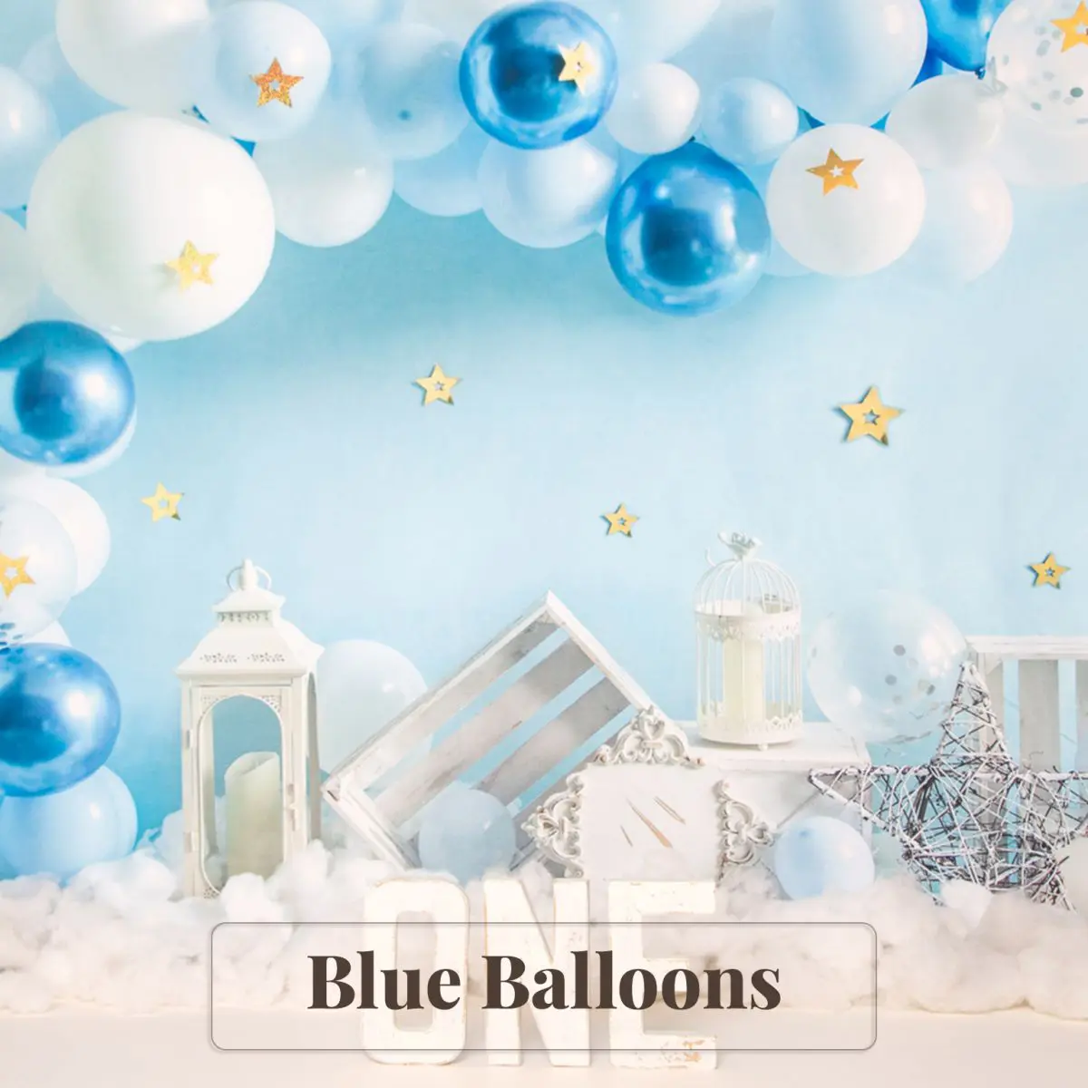 Blue Balloons Backdrop