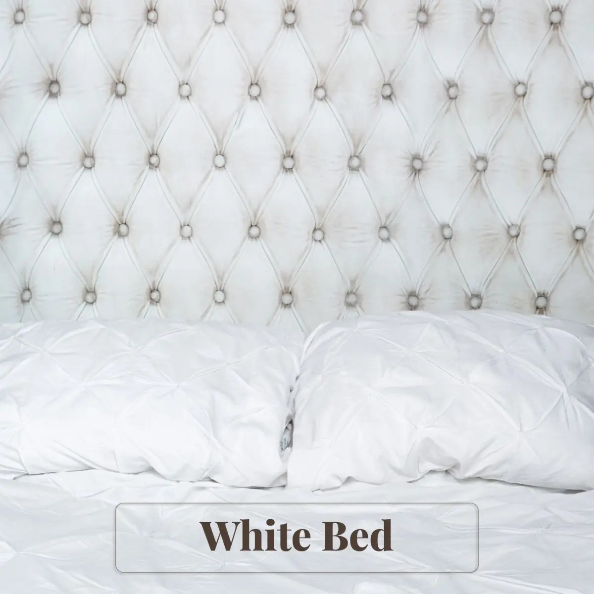 White bed backdrop