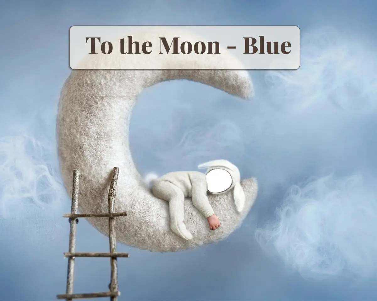 Newborn Digital Backdrop - Moon Blue