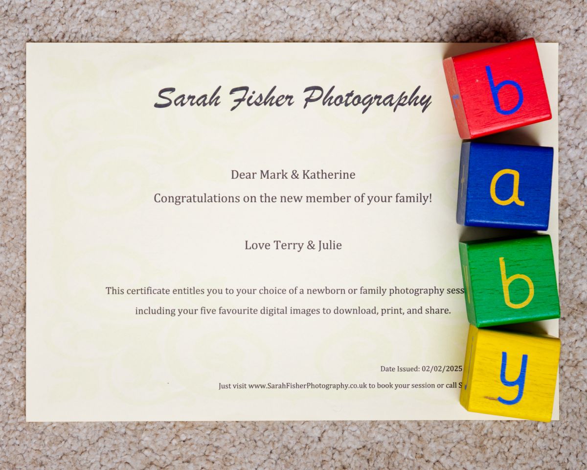 Newborn Photography Gift Voucher