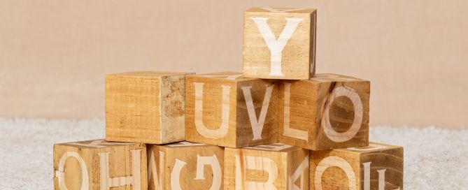Neutral wood letter blocks