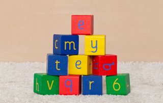 Props - Bright wood letter blocks
