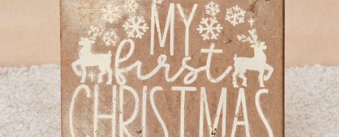 Wooden Block - My First Christmas