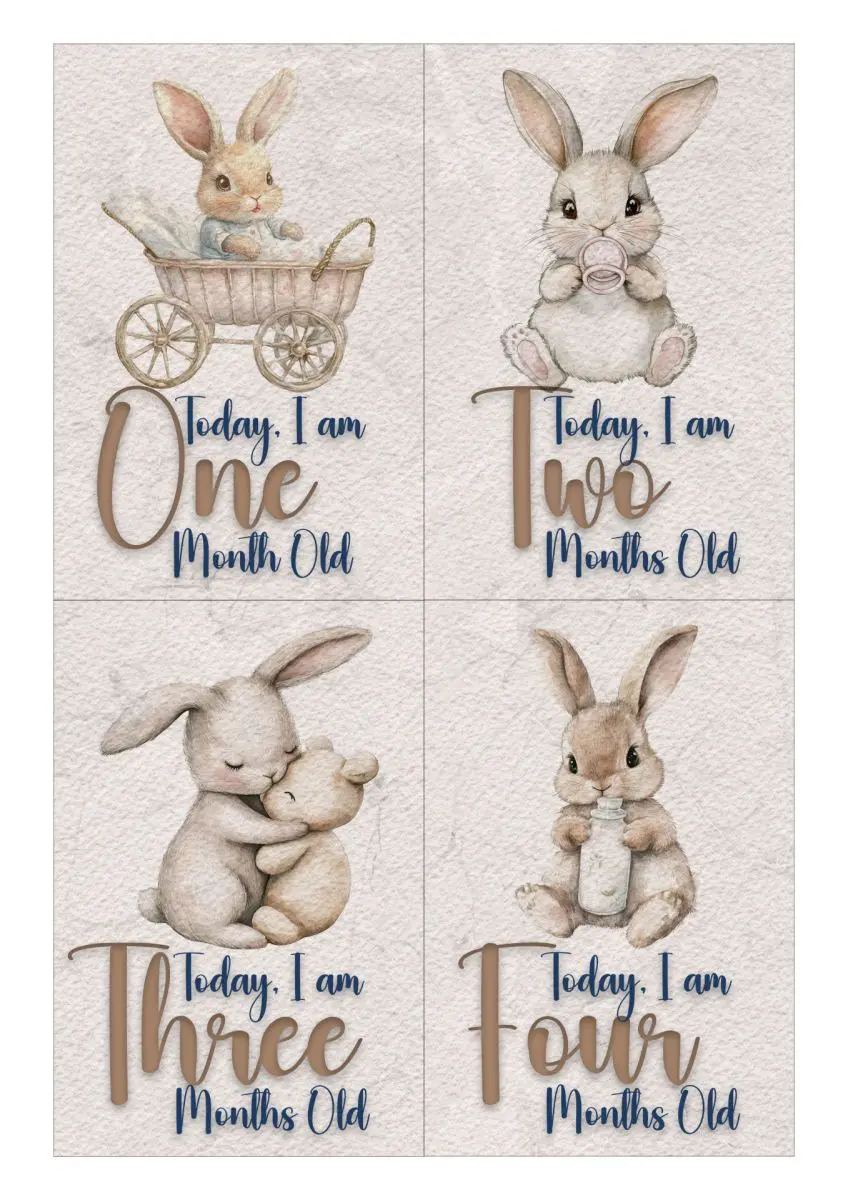 Milestone Cards - Bunny Theme