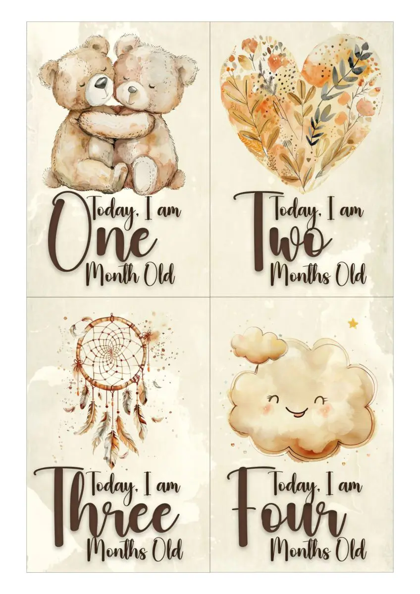 Milestone Cards - Boho Theme