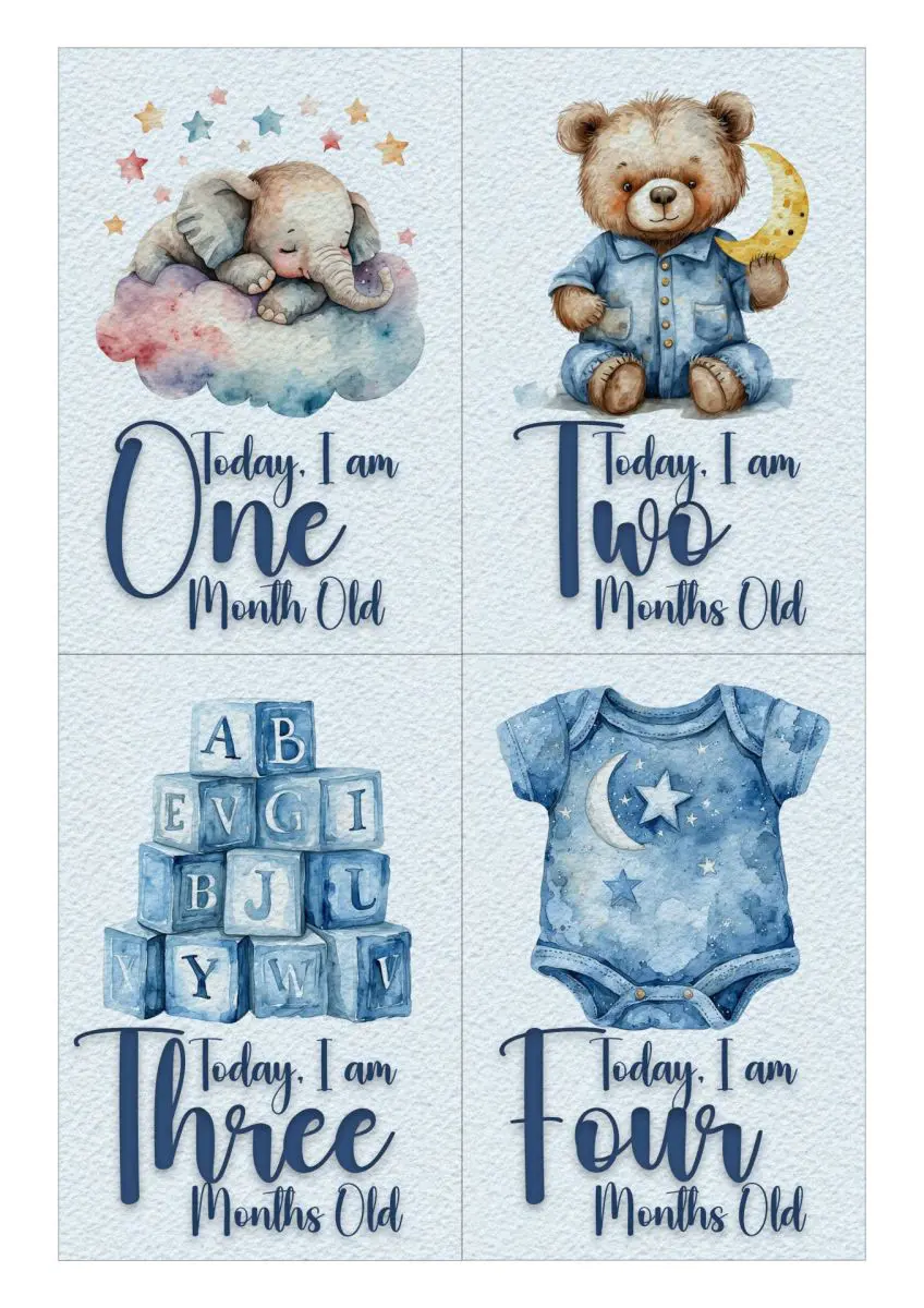 Milestone Cards - Blue Theme