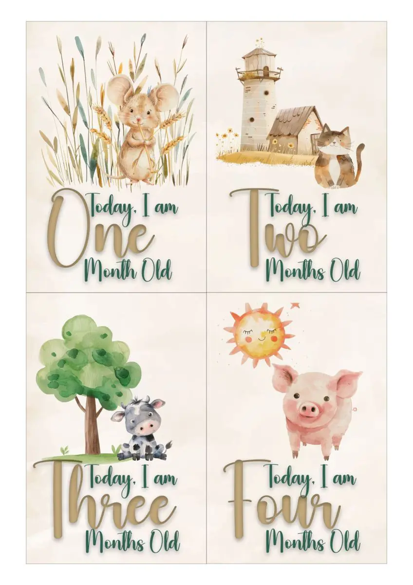 Milestone Cards - Farm Theme
