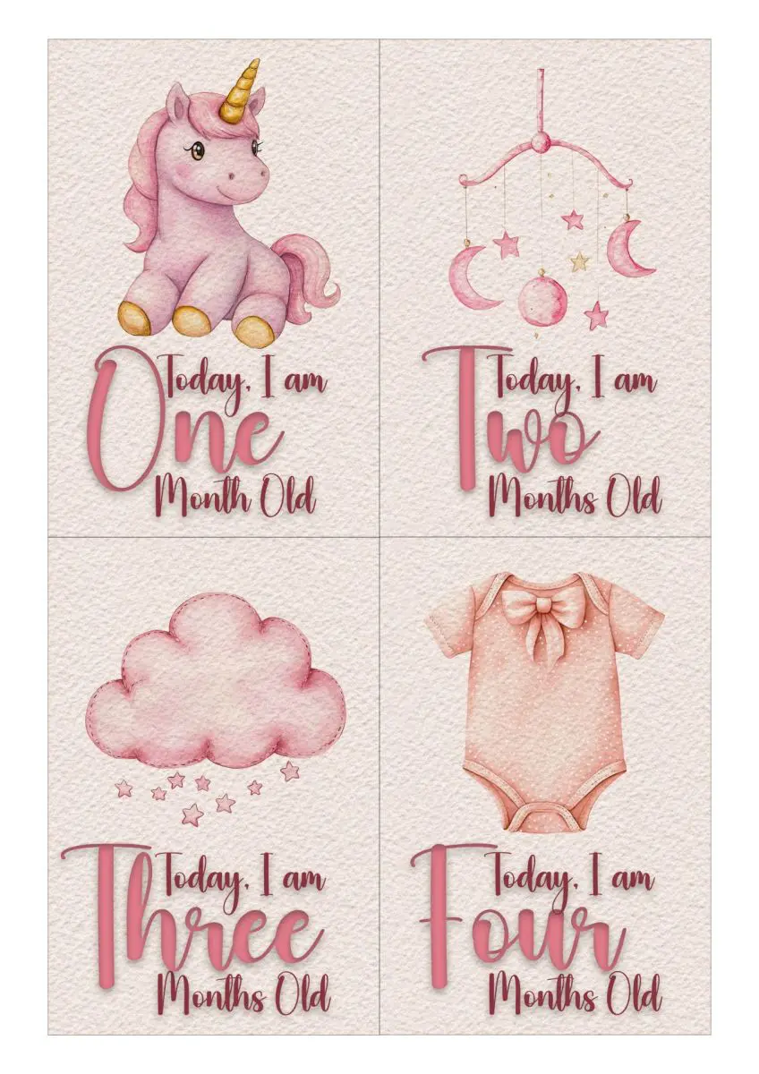 Milestone Cards - Pink Theme