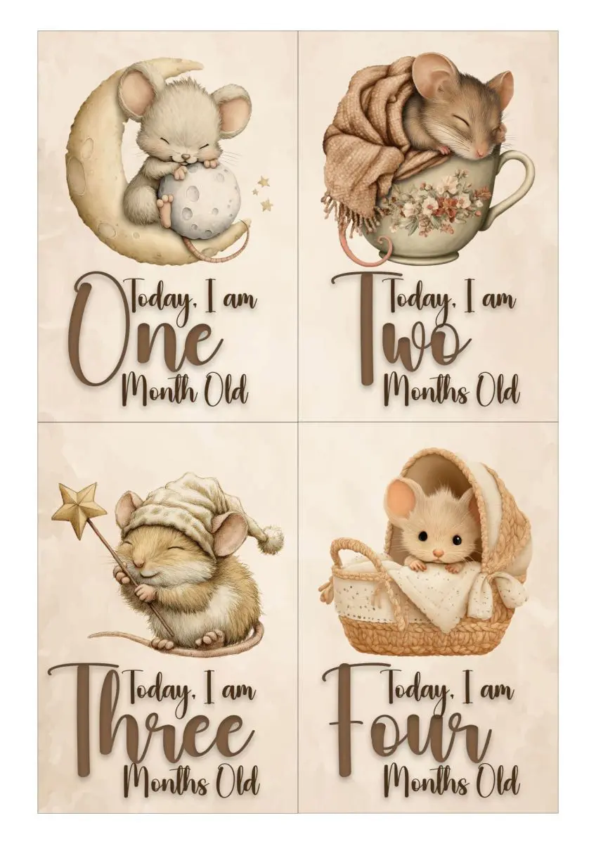 Milestone Cards - Mice Theme