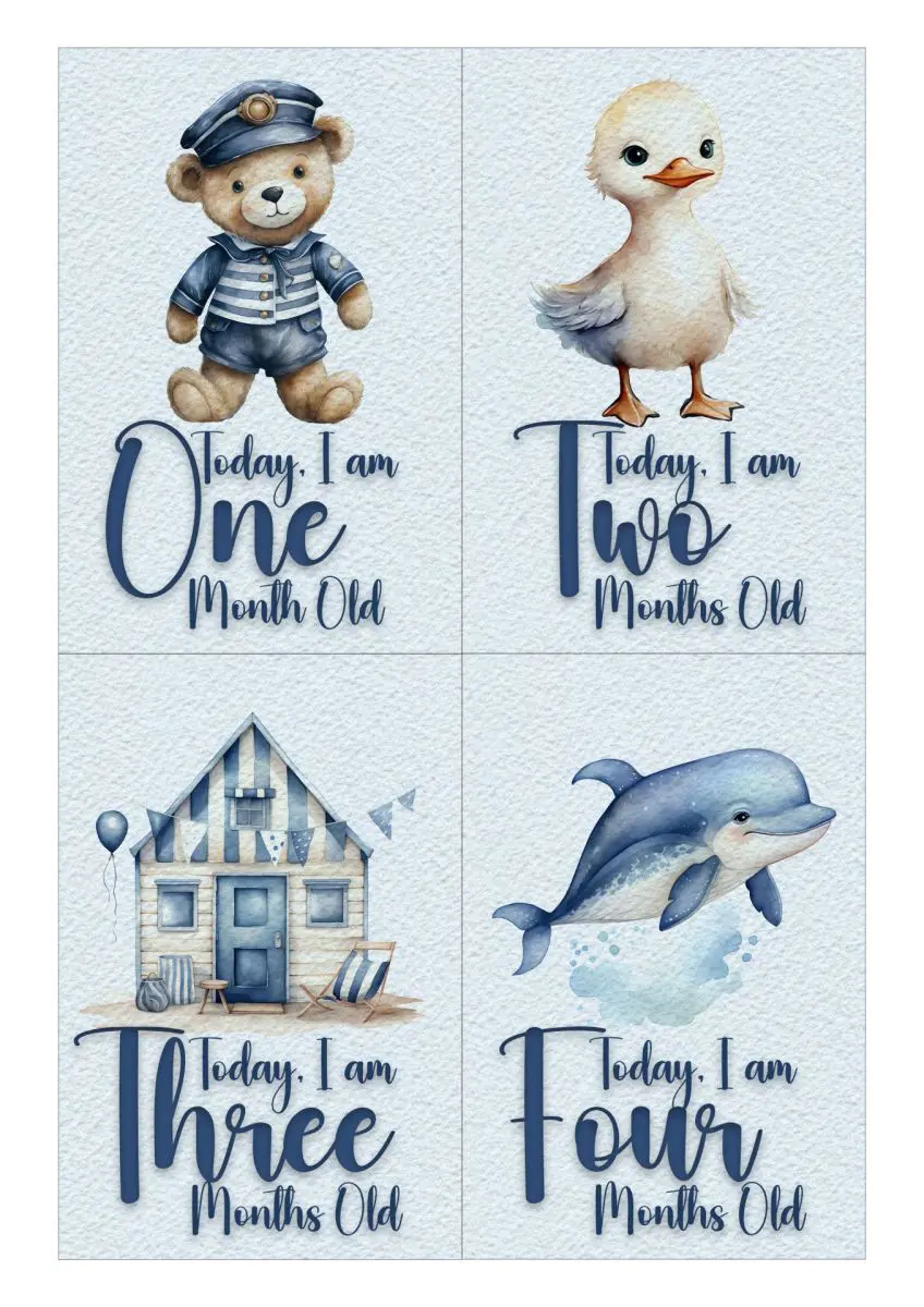 Milestone Cards - Nautical Theme