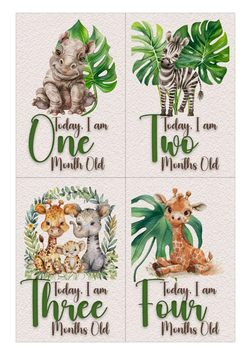 Milestone Cards - Safari Theme