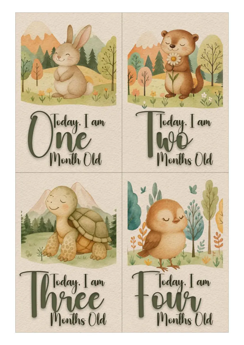 Milestone Cards - Woodland Theme