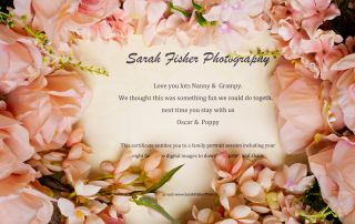 A gift voucher for a family photo shoot in West Sussex