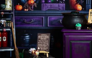 A spooky witches cafe set up in my West Sussex Studio
