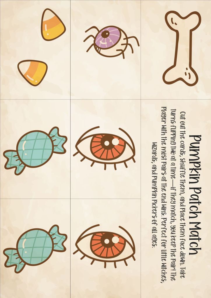 Free Printable - Pumpkin Patch Match Game