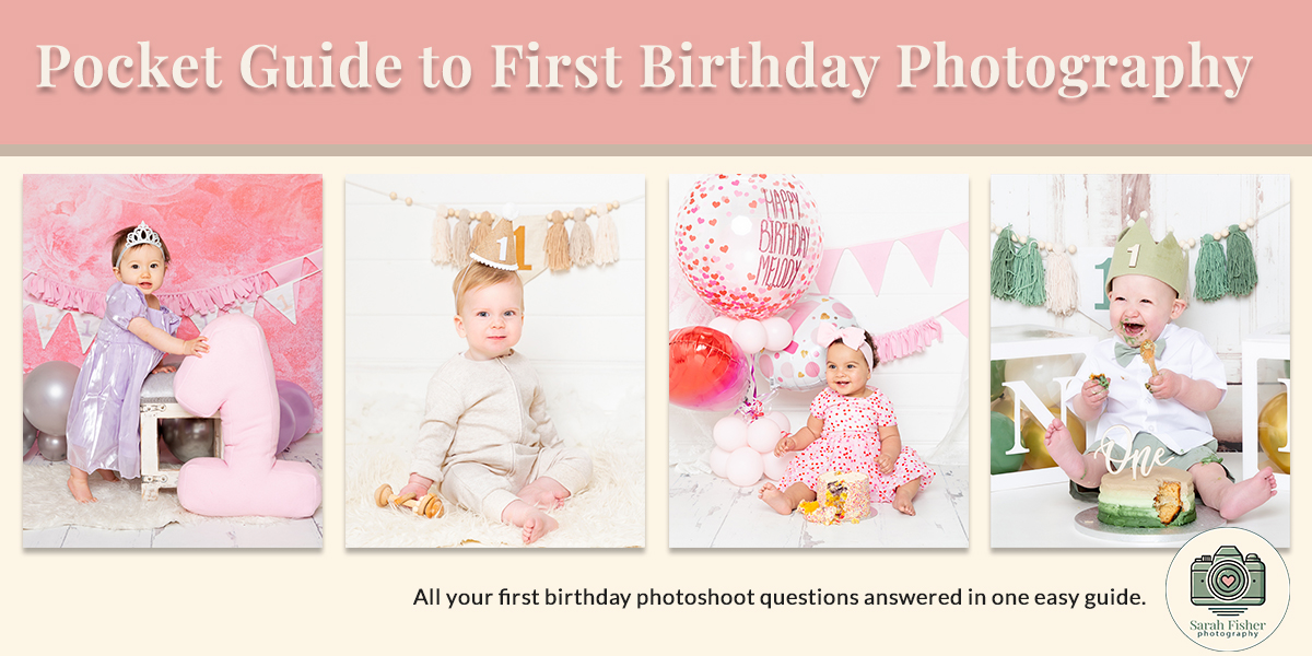 a header image for my first birthday photography pocket guide