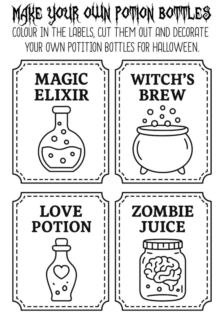 Free Printable - Halloween Potion Labels