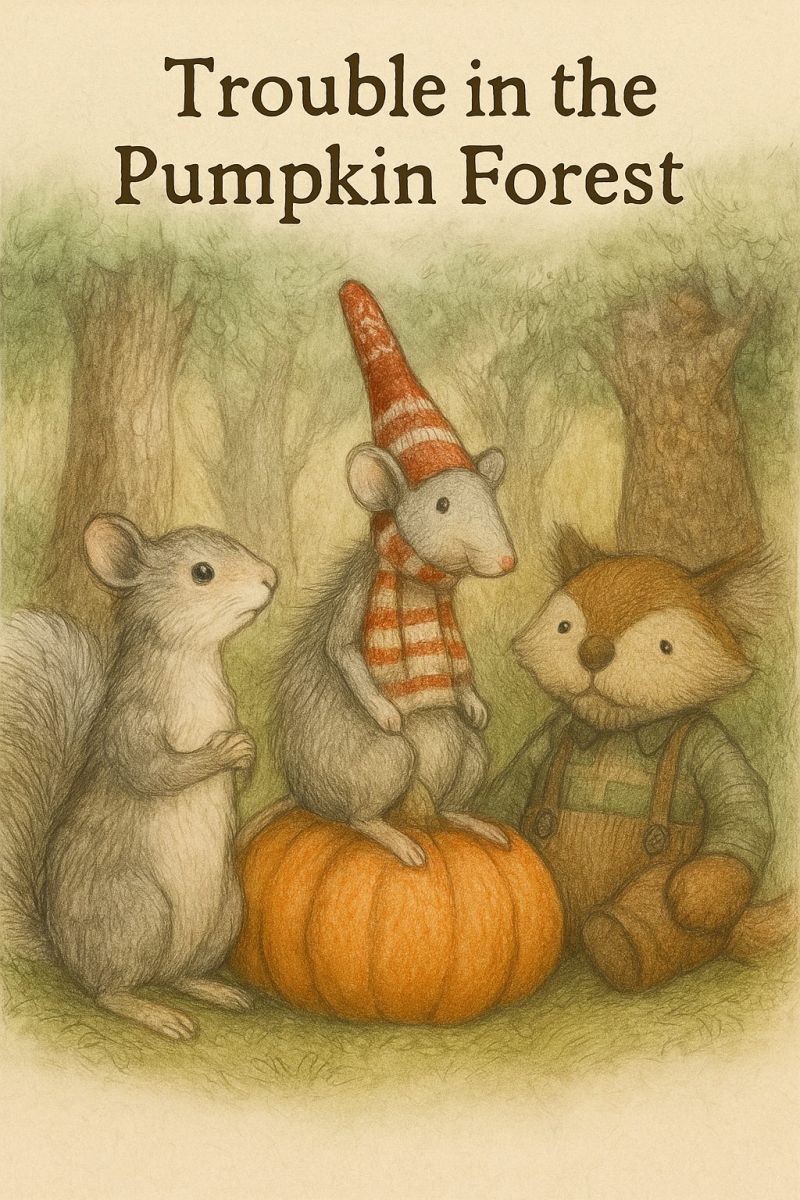 Cover for my Trouble in the Pumpkin Forest bedtime story