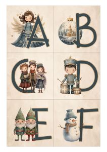 Christmas Free Printable Alphabet Flash Cards