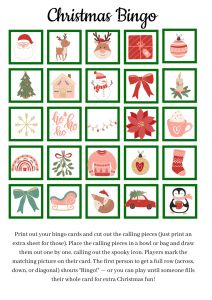 Free Printable Christmas Bingo