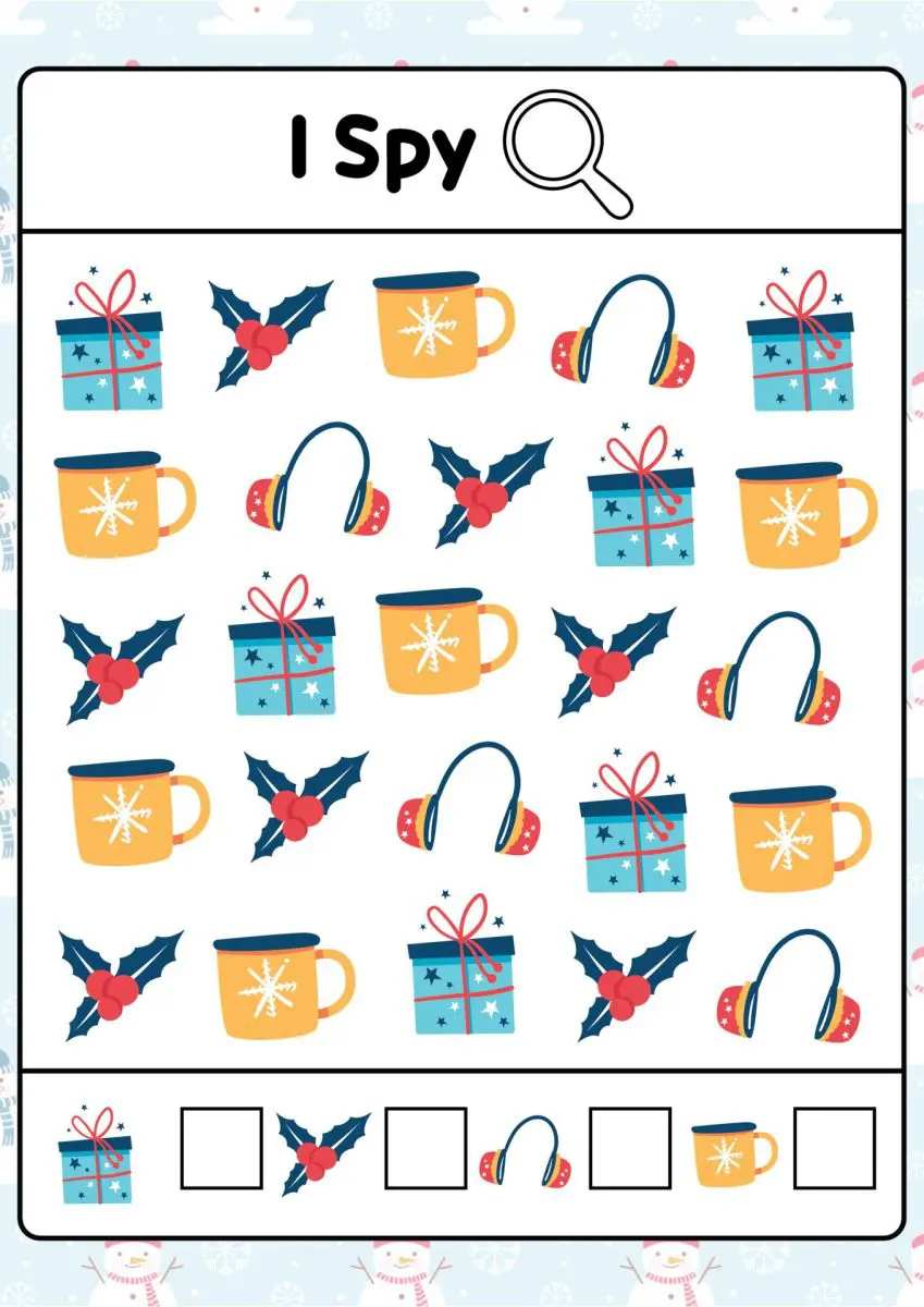 Winter themed I spy puzzle